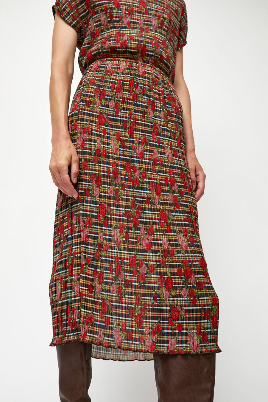 No.6 Hiroko Skirt in Rose Plaid