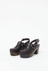 No.6 Hugo Clog on Platform in Black Cherry on Cocoa Base