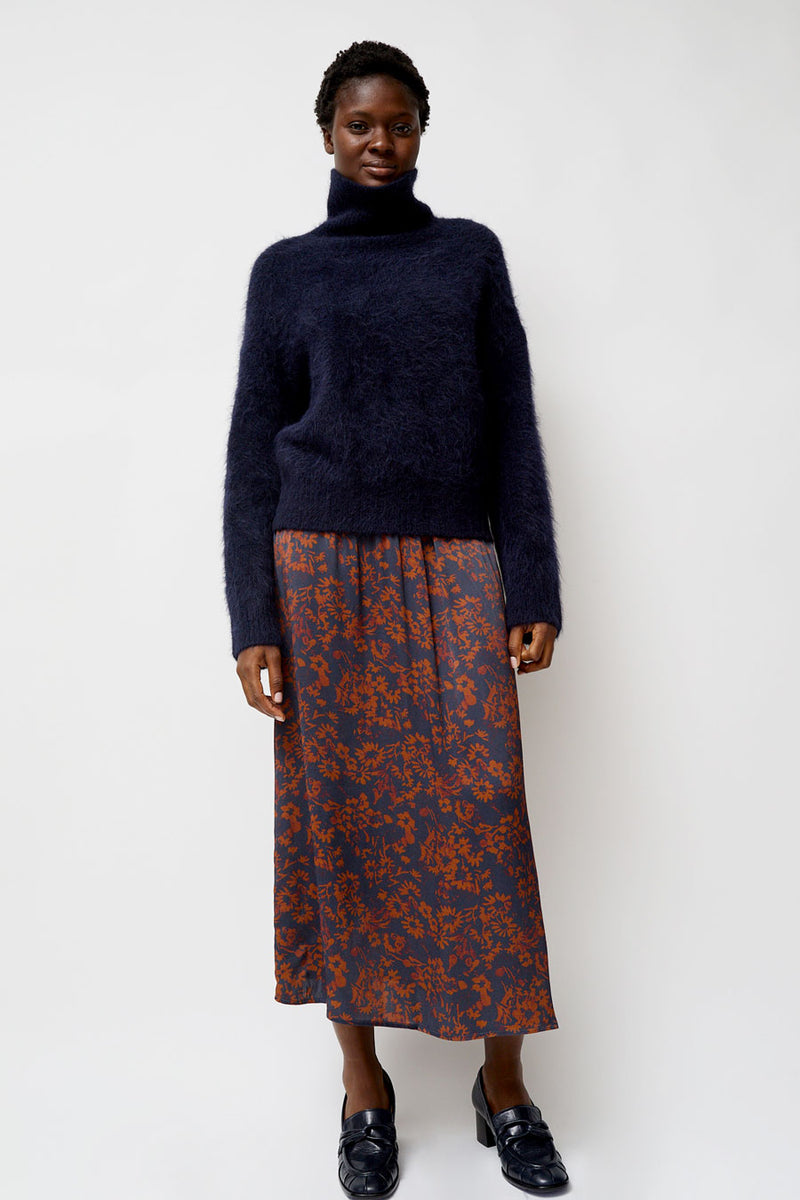 No.6 Inez Skirt in Rust and Navy Garden