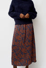 No.6 Inez Skirt in Rust and Navy Garden