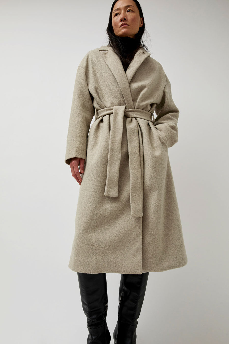 No.6 Ingrid Wrap Coat in Beige