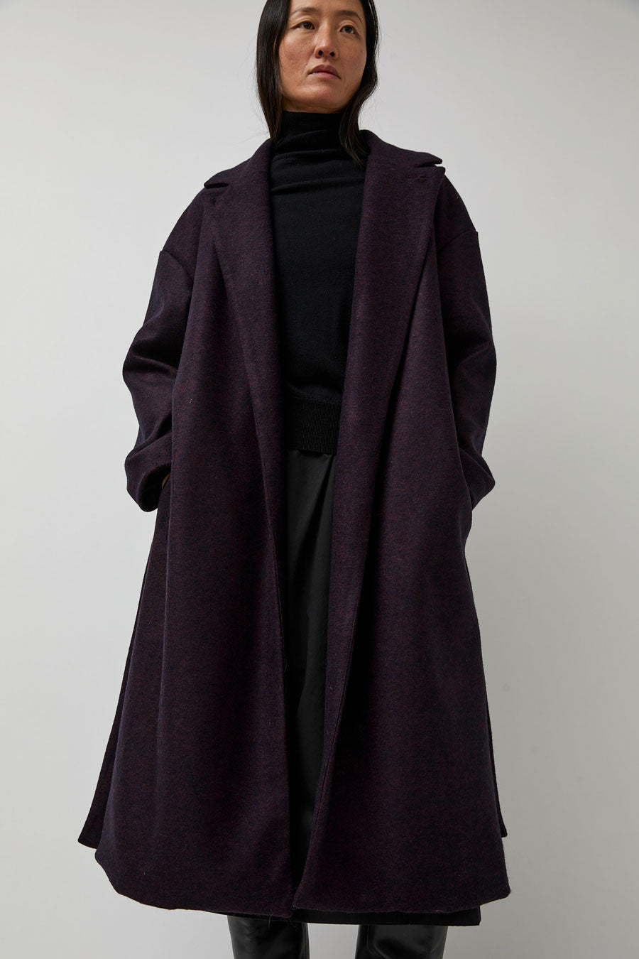 No.6 Ingrid Wrap Coat in Bordeaux
