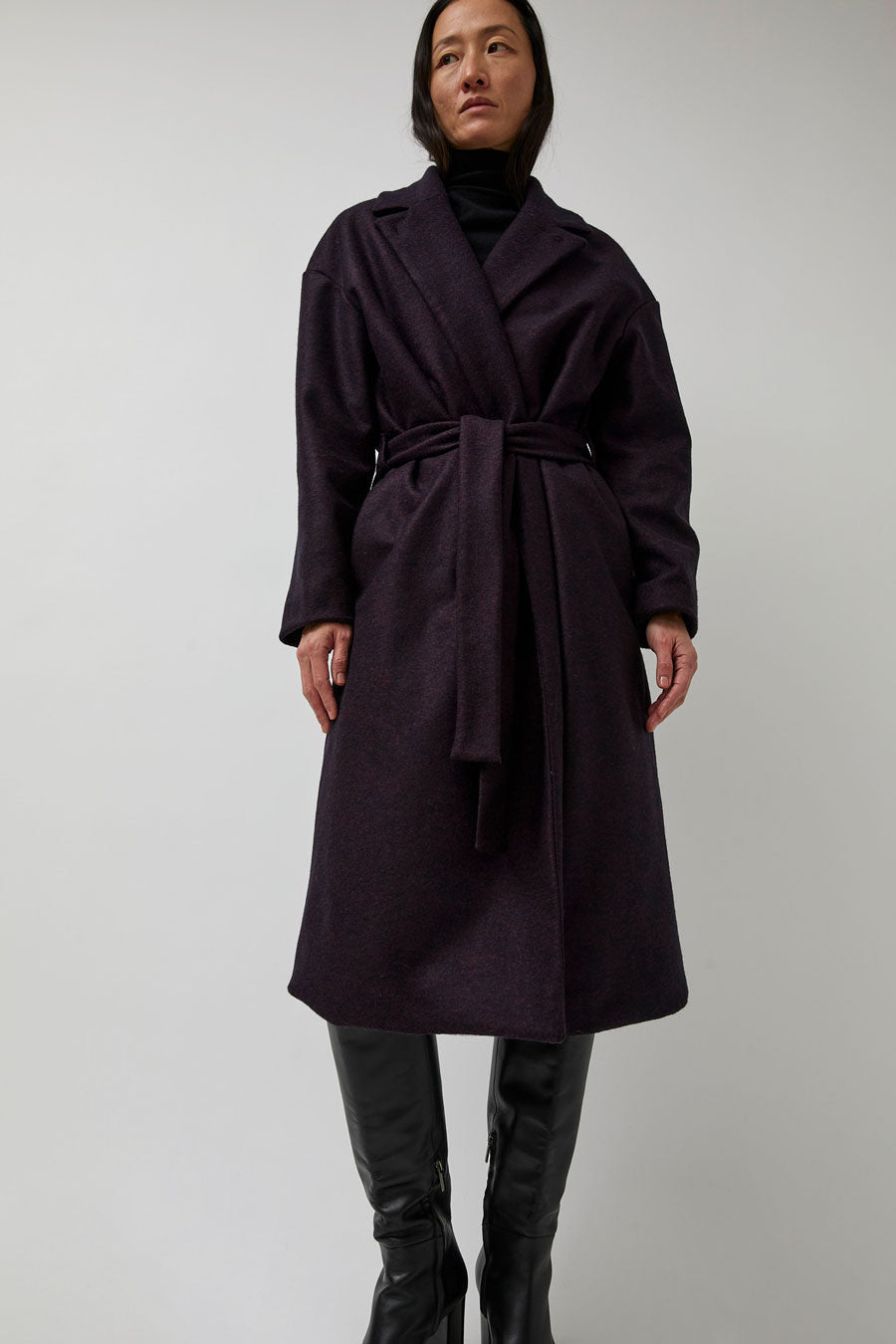 No.6 Ingrid Wrap Coat in Bordeaux