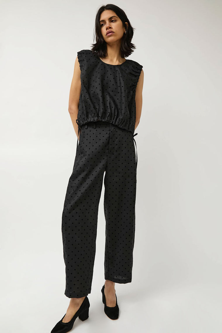 No.6 Justin Pant in Black Dot Linen