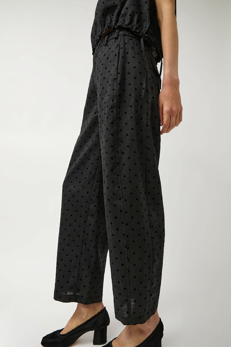 No.6 Justin Pant in Black Dot Linen