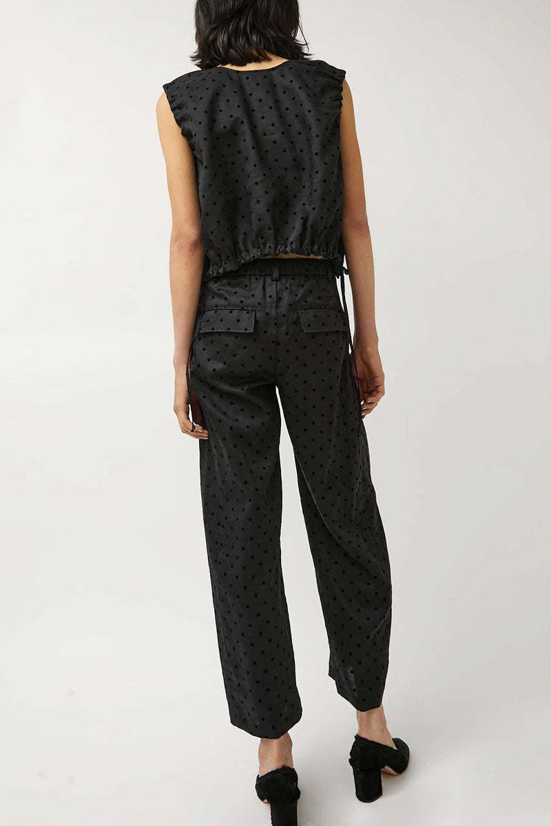 No.6 Justin Pant in Black Dot Linen