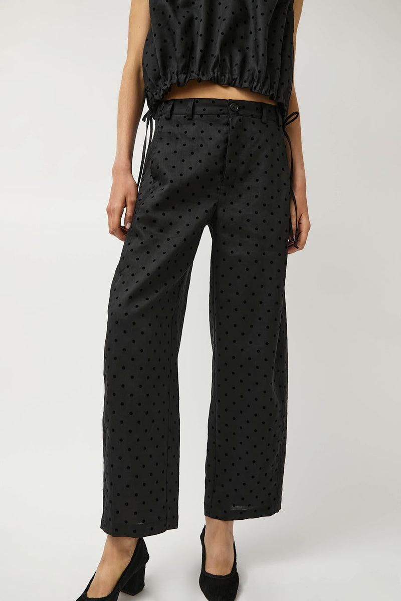 No.6 Justin Pant in Black Dot Linen