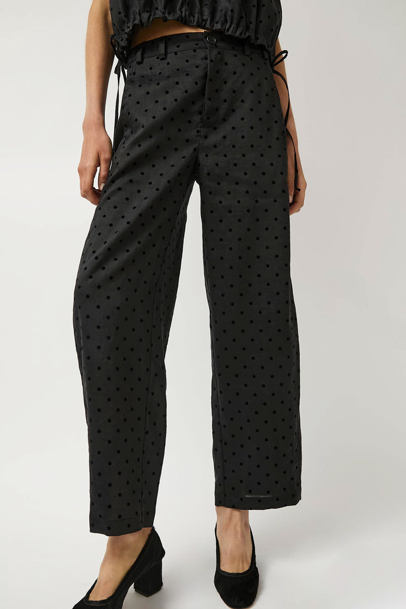 No.6 Justin Pant in Black Dot Linen