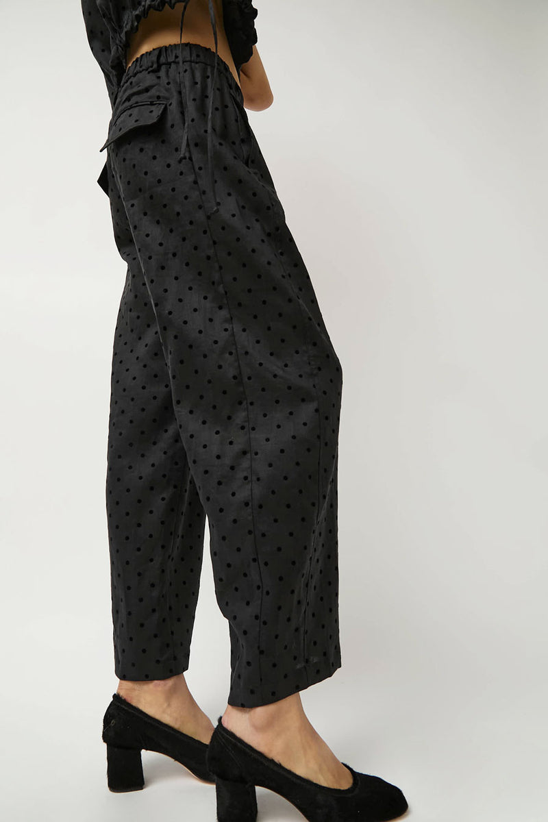 No.6 Justin Pant in Black Dot Linen