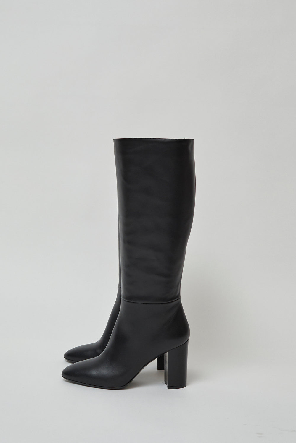 Shop Orva Burgundy Knee High Square Toe Boots | SilkFred