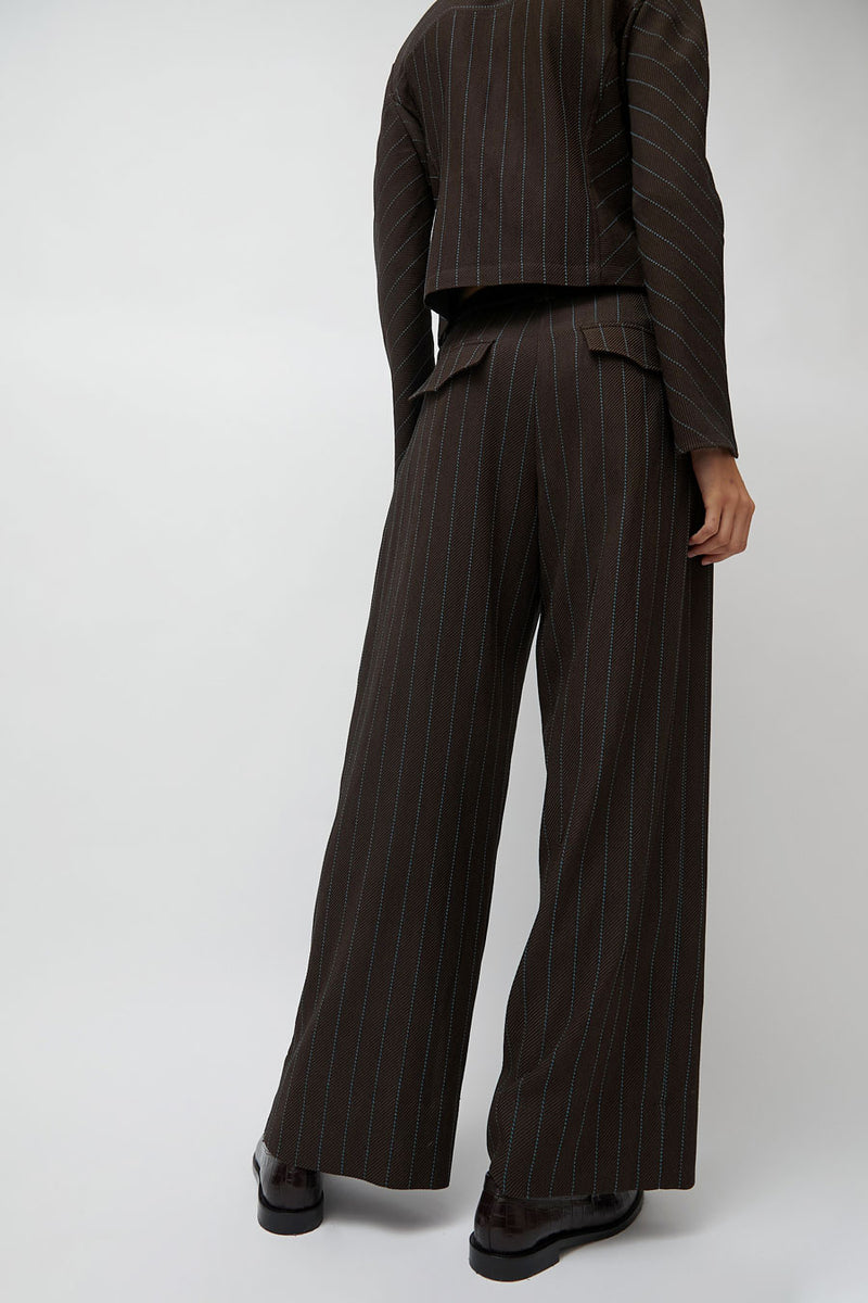 No.6 Kent Pant in Brown Stripe