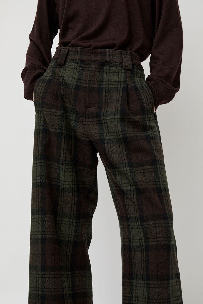 No.6 Kent Pant in Brown and Green