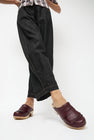No.6 Kiltie Clog on Mid Heel in Maroon