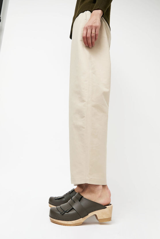 No.6 Kiltie Clog on Mid Heel in Olive