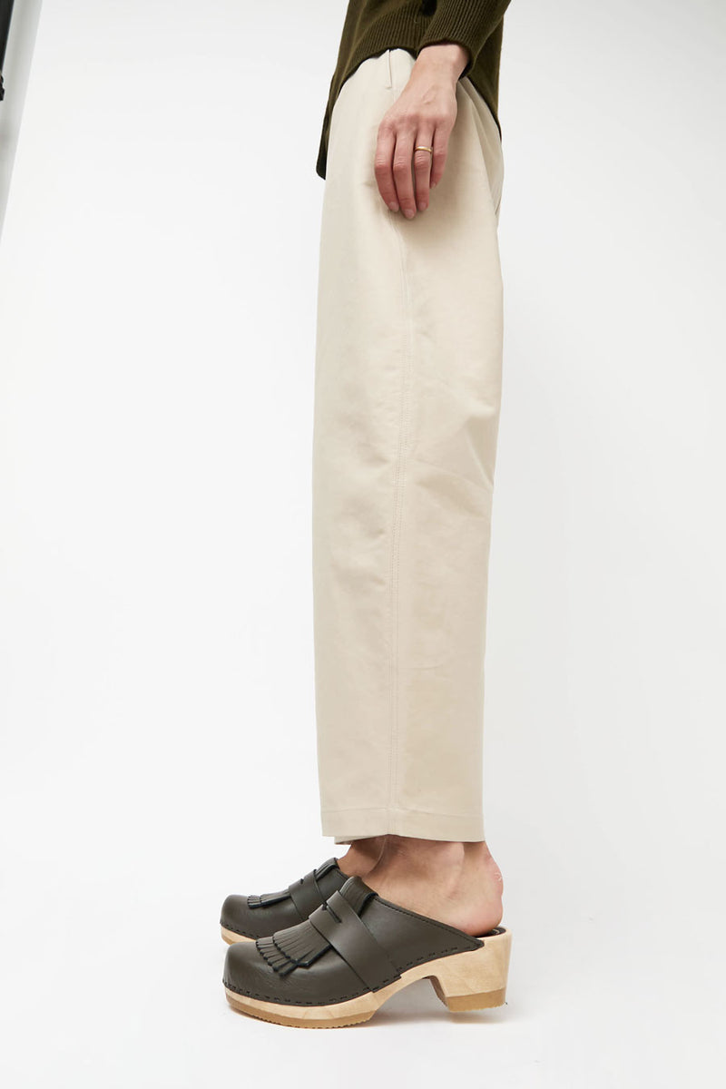 No.6 Kiltie Clog on Mid Heel in Olive