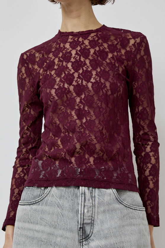 No.6 Ash Tee in Bordeaux Lace