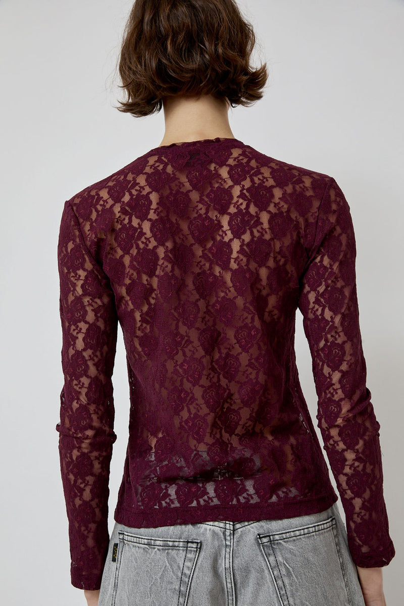 No.6 Ash Tee in Bordeaux Lace