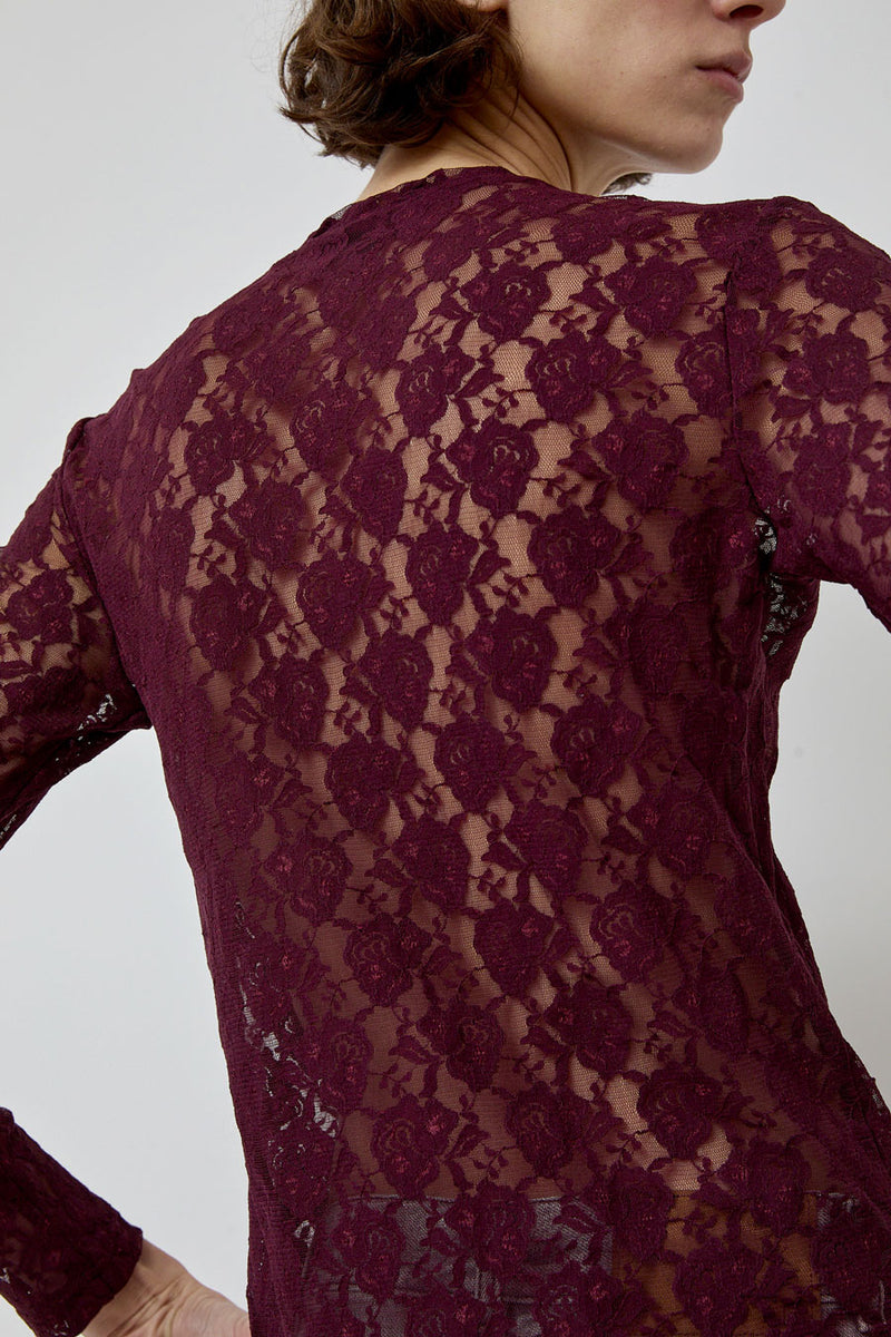 No.6 Ash Tee in Bordeaux Lace