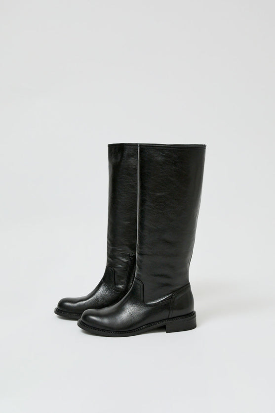 No.6 Knee High Roper Boot in Nero