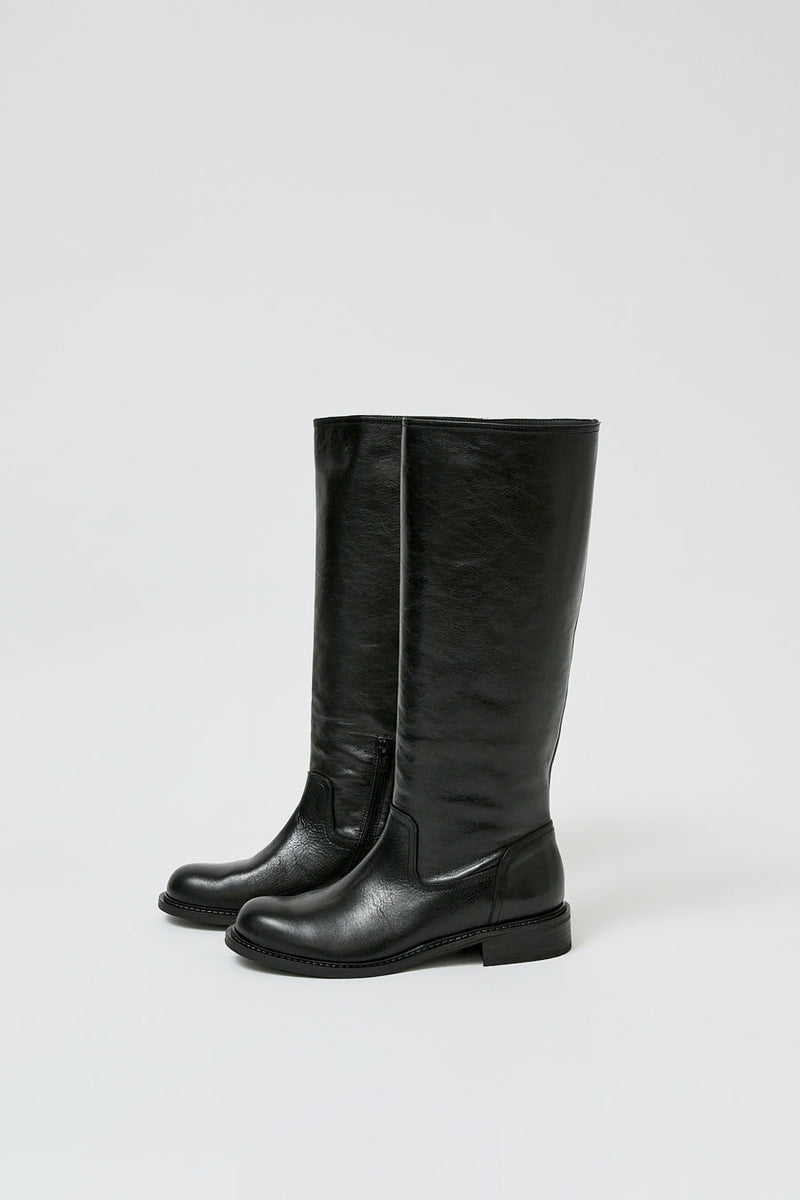 No.6 Knee High Roper Boot in Nero