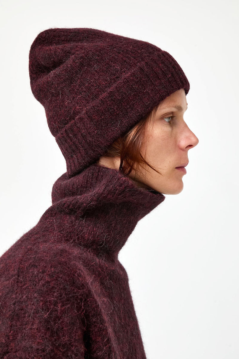 No.6 Knit Beanie in Bordeaux