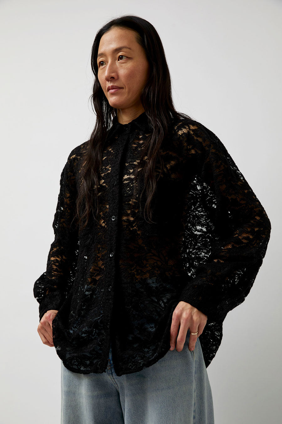 No.6 Lake Shirt in Black Lace