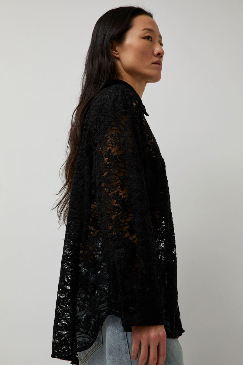 No.6 Lake Shirt in Black Lace