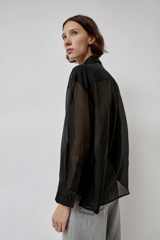 No.6 Lake Shirt in Black Organza