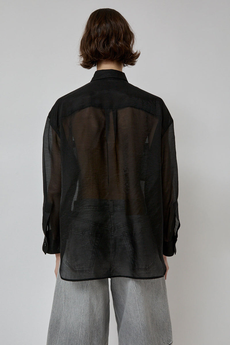 No.6 Lake Shirt in Black Organza