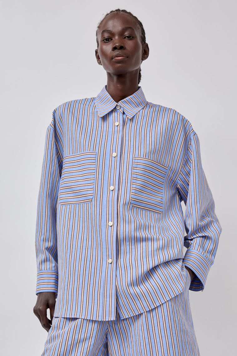 No.6 Lake Shirt in Oxford Stripe