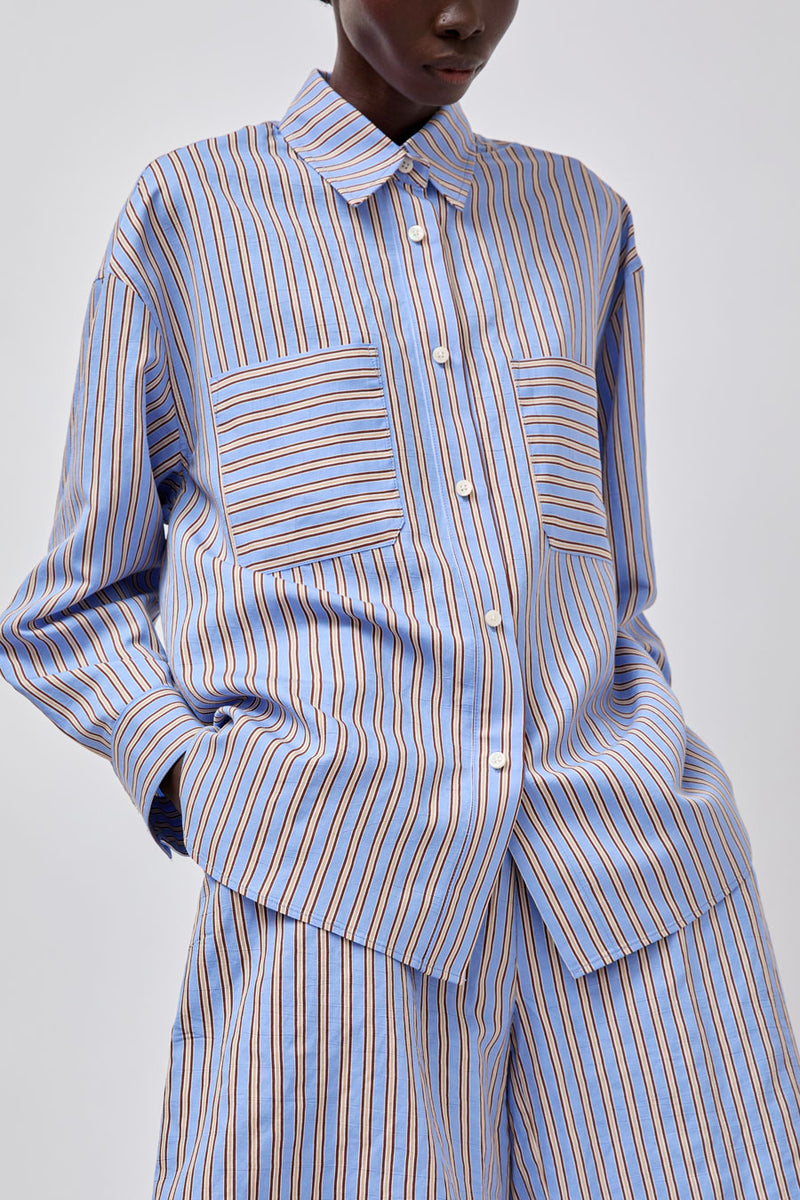 No.6 Lake Shirt in Oxford Stripe