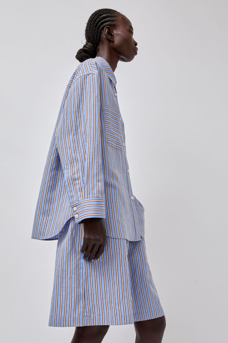 No.6 Lake Shirt in Oxford Stripe