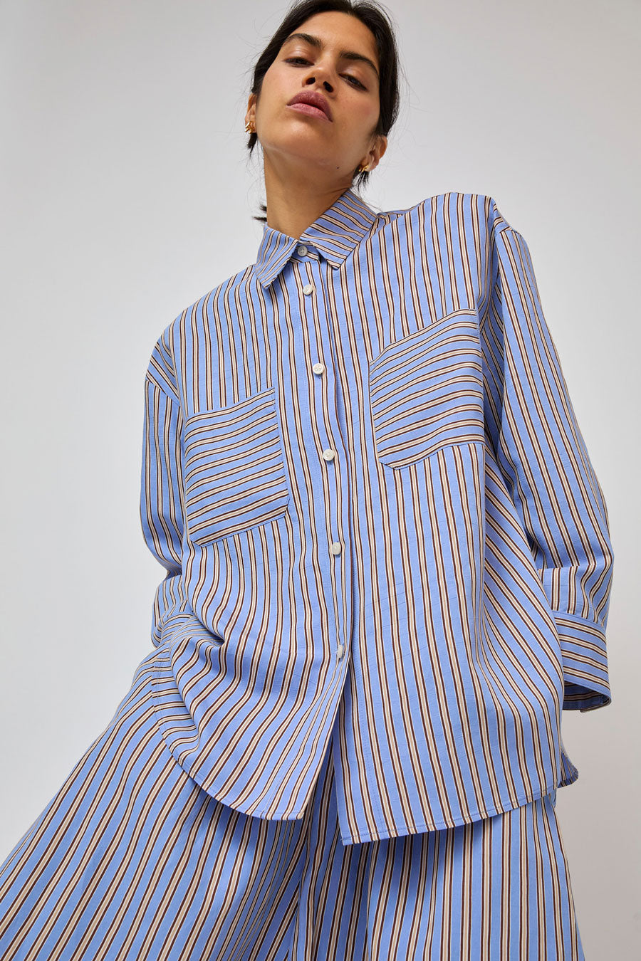 No.6 Lake Shirt in Oxford Stripe