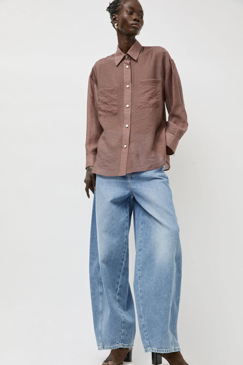 No.6 Lake Shirt in Plum Organza
