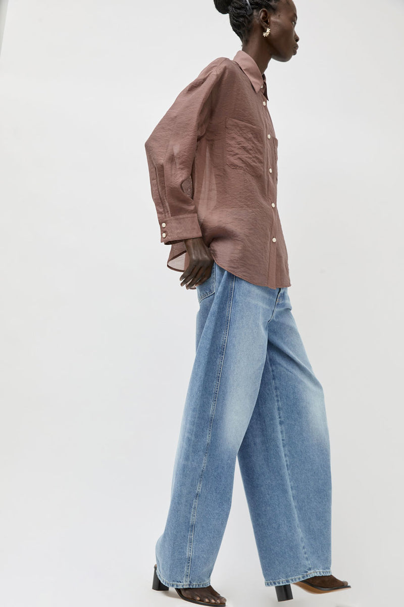No.6 Lake Shirt in Plum Organza