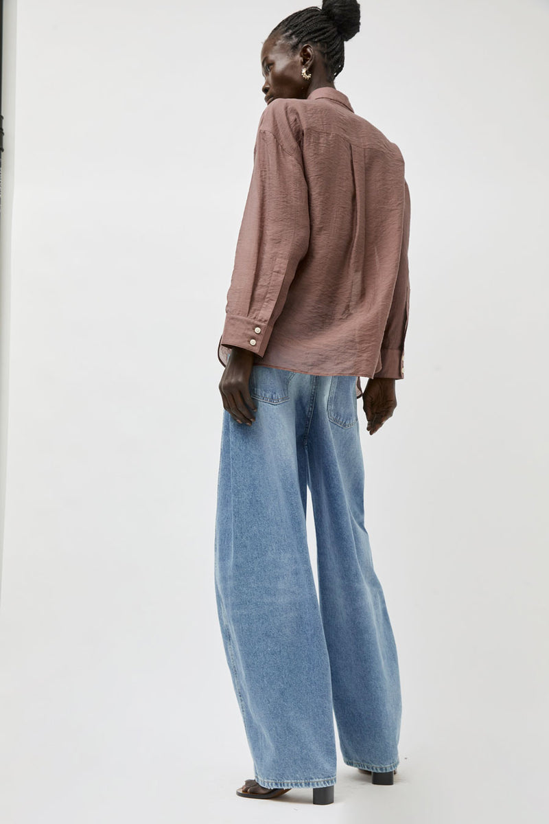 No.6 Lake Shirt in Plum Organza