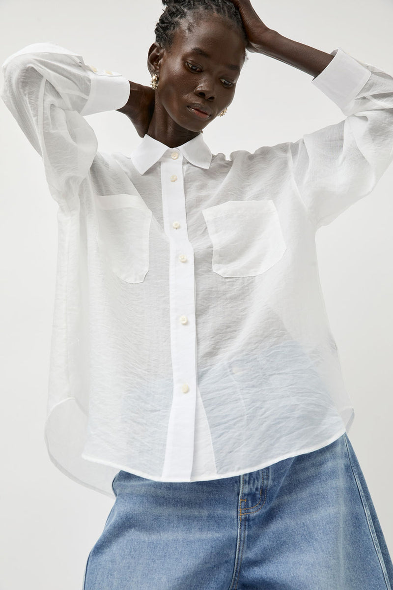 No.6 Lake Shirt in White Organza