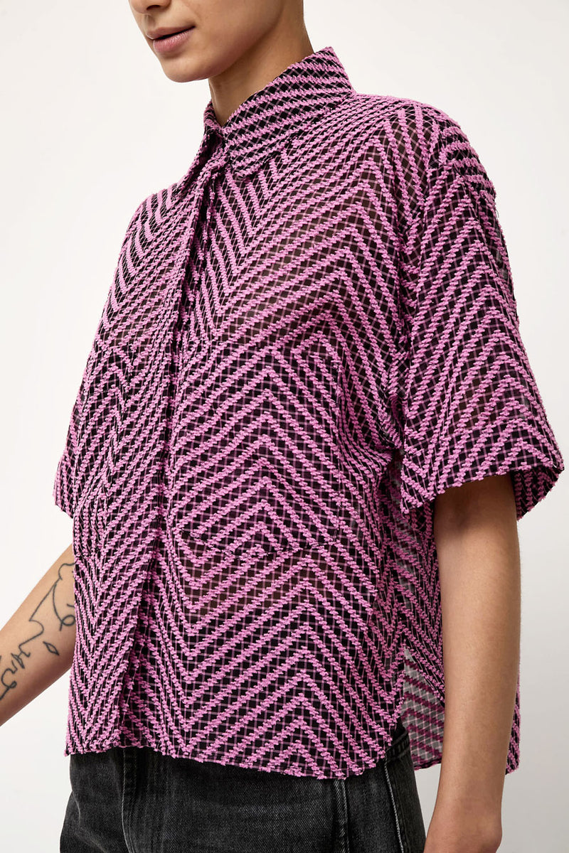 No.6 Lara Top in Pink and Black Check