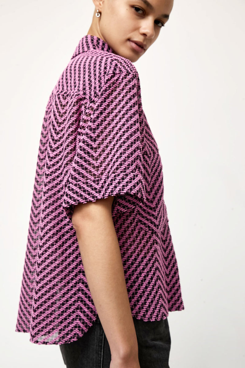 No.6 Lara Top in Pink and Black Check