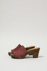 No.6 Leah Clog on High Heel in Rose Suede on Cocoa Base