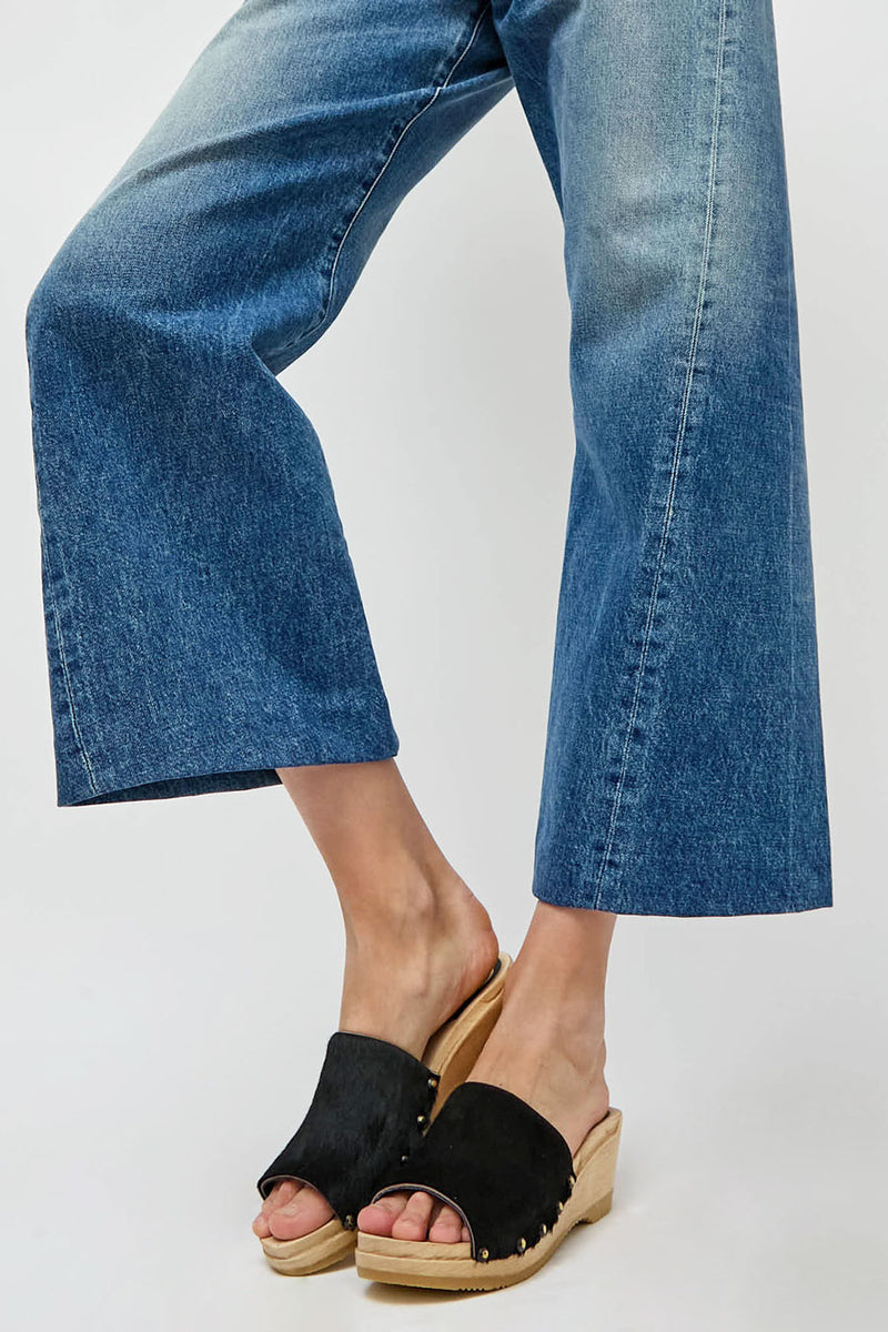 No.6 Leah Studded Clog on Mid Wedge in Black Pony