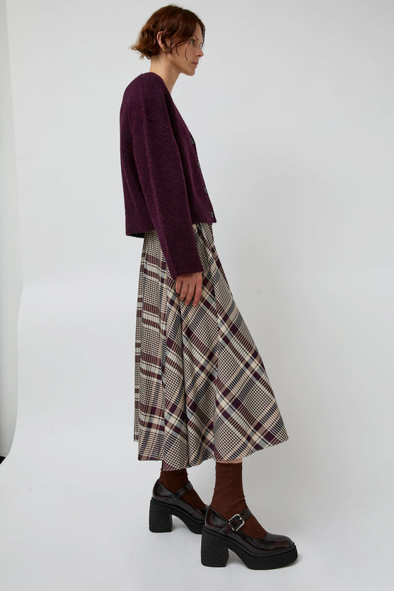 No.6 Lee Skirt in Burgundy Plaid