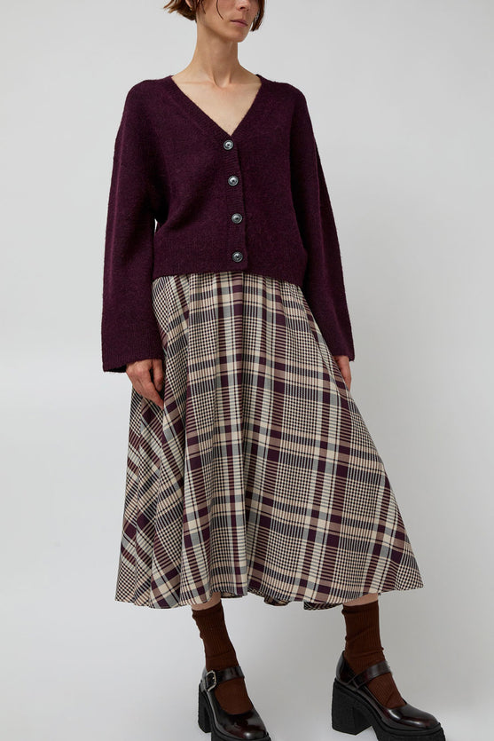 No.6 Lee Skirt in Burgundy Plaid