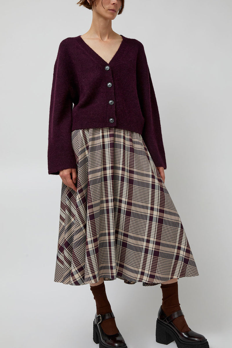 No.6 Lee Skirt in Burgundy Plaid