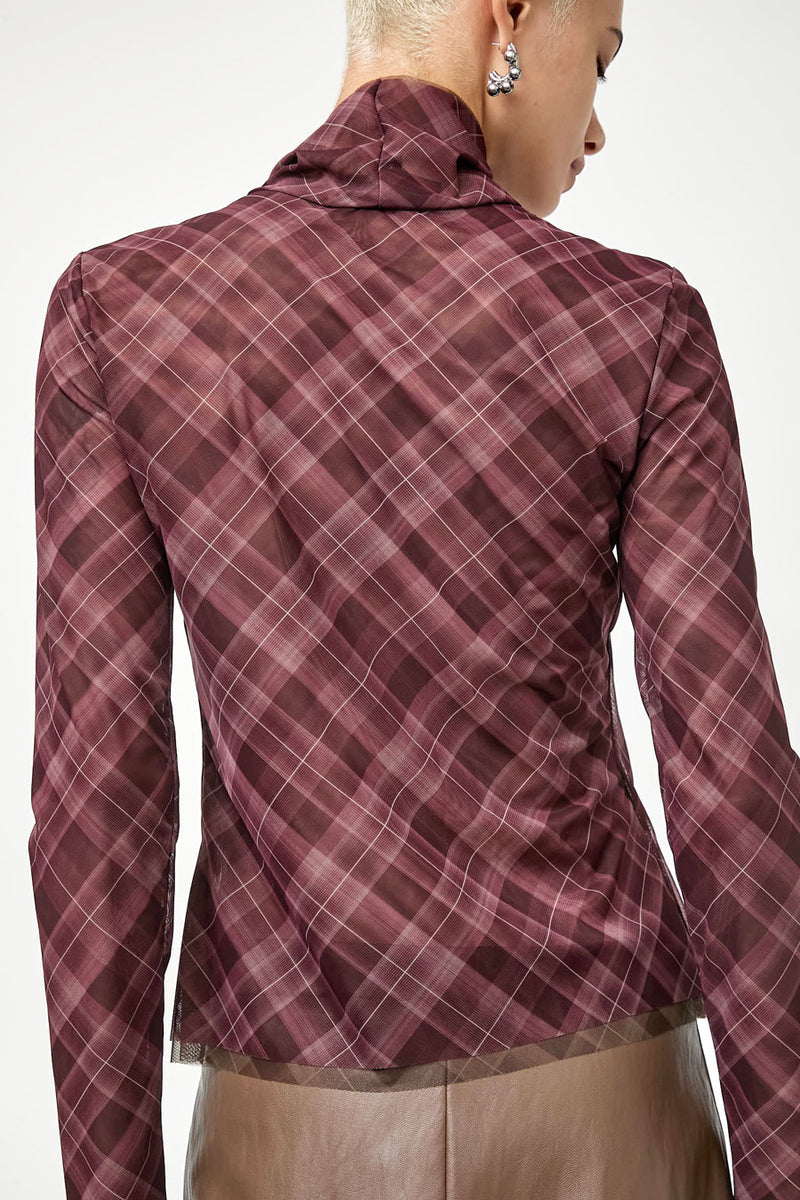 No.6 Lennon Turtleneck in Plum Plaid