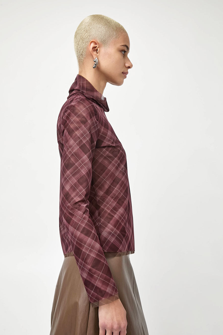No.6 Lennon Turtleneck in Plum Plaid