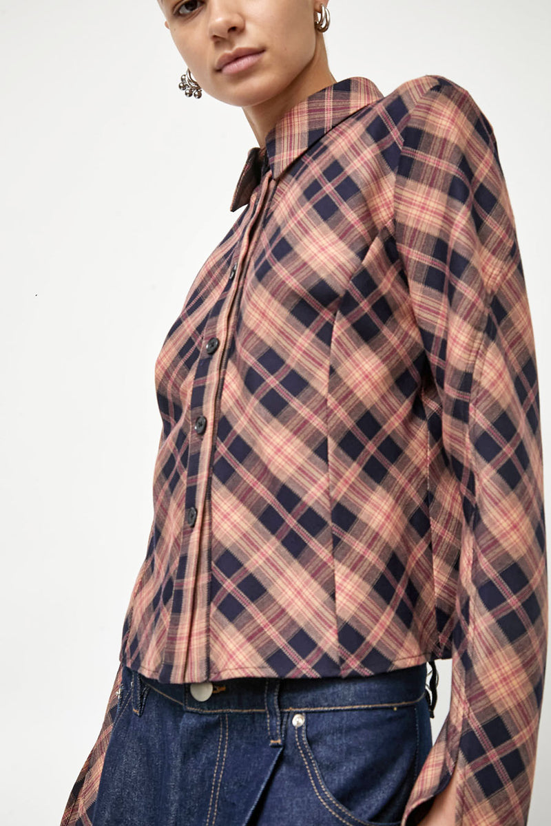 No.6 Linn Shirt in Pink Plaid