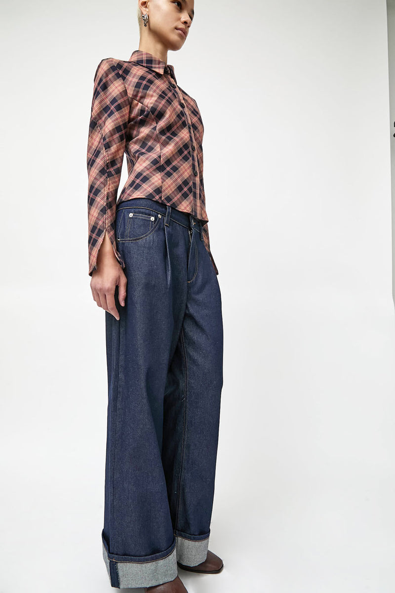 No.6 Linn Shirt in Pink Plaid