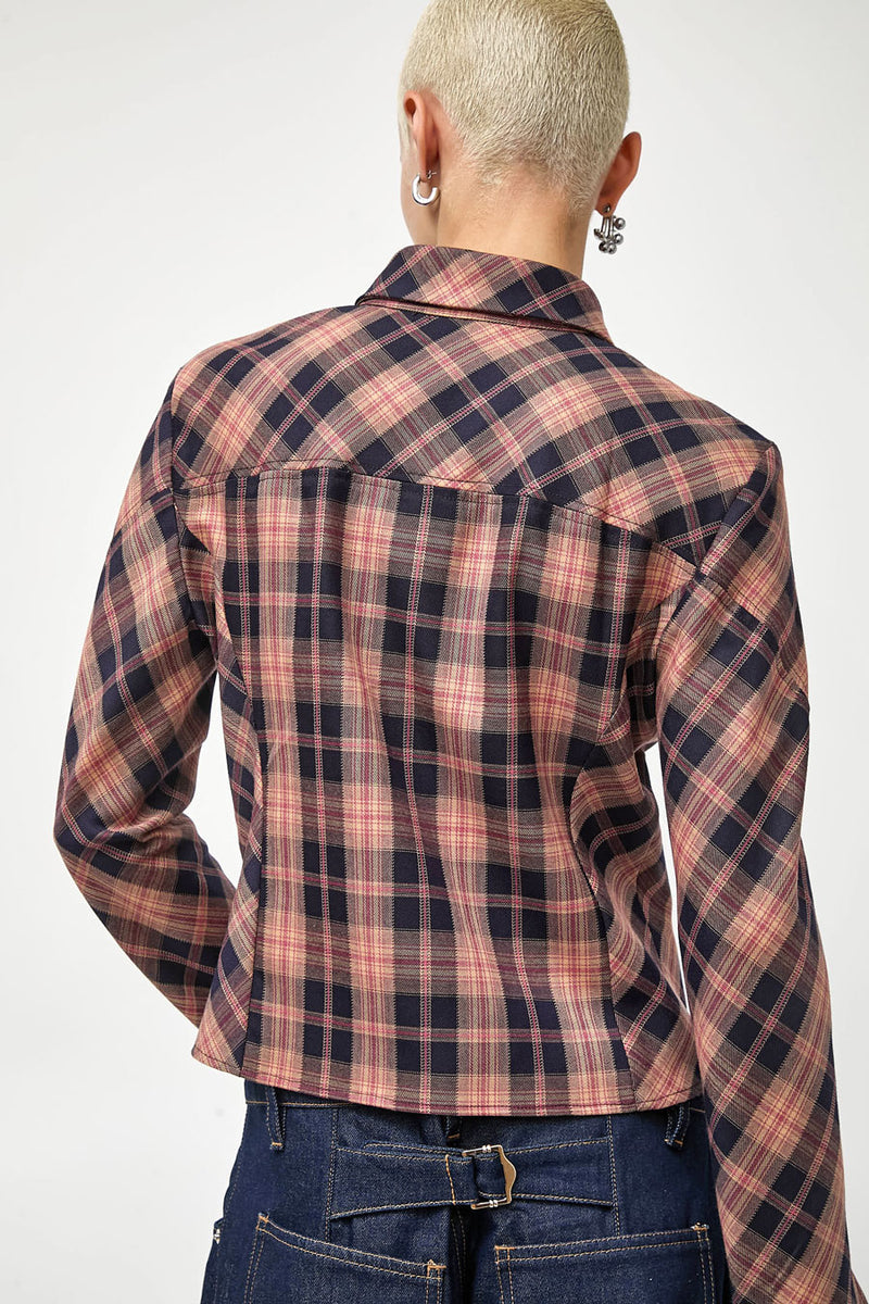 No.6 Linn Shirt in Pink Plaid