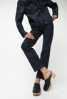 No.6 Liza Clog on Mid Tread in Indigo with Haze Shearling